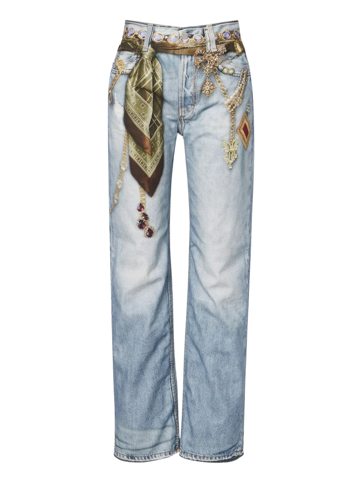 Acne Studios Trompe l'oeil printed wide-leg jeans