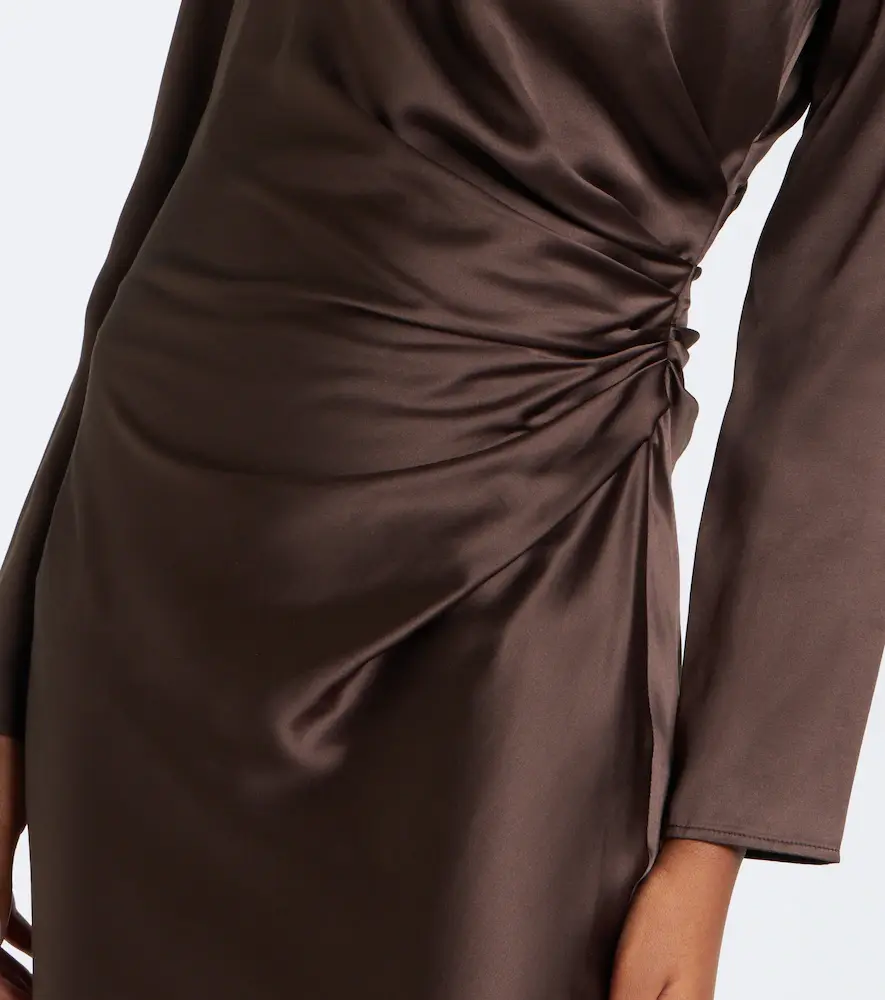 Loulou de Saison Fabio draped satin midi dress | Thumbnail 3 Loulou de Saison Fabio draped satin midi dress | Thumbnail 3