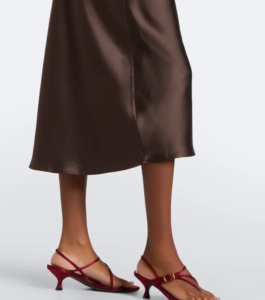 Loulou de Saison Fabio draped satin midi dress | Thumbnail 6 Loulou de Saison Fabio draped satin midi dress | Thumbnail 6