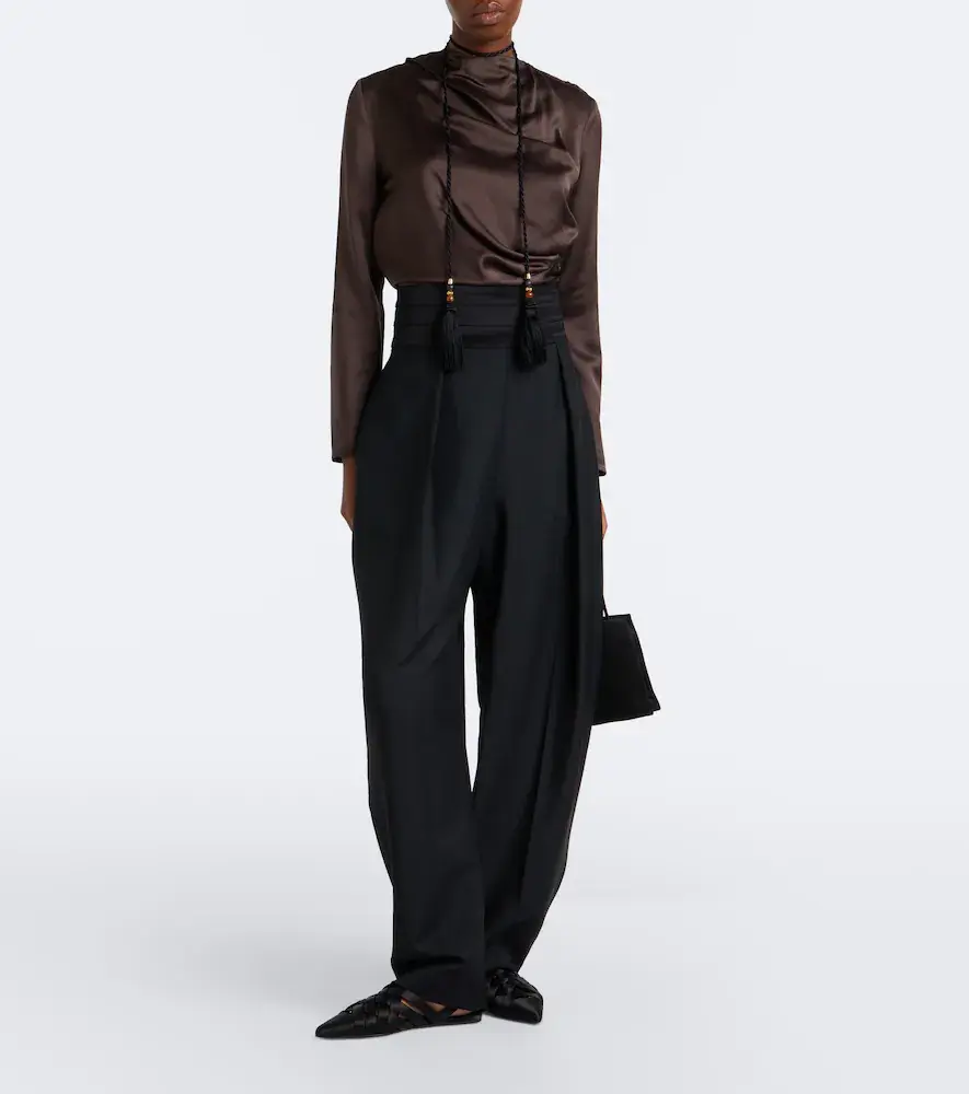 Loulou de Saison Anya draped satin top | Thumbnail 5 Loulou de Saison Anya draped satin top | Thumbnail 5