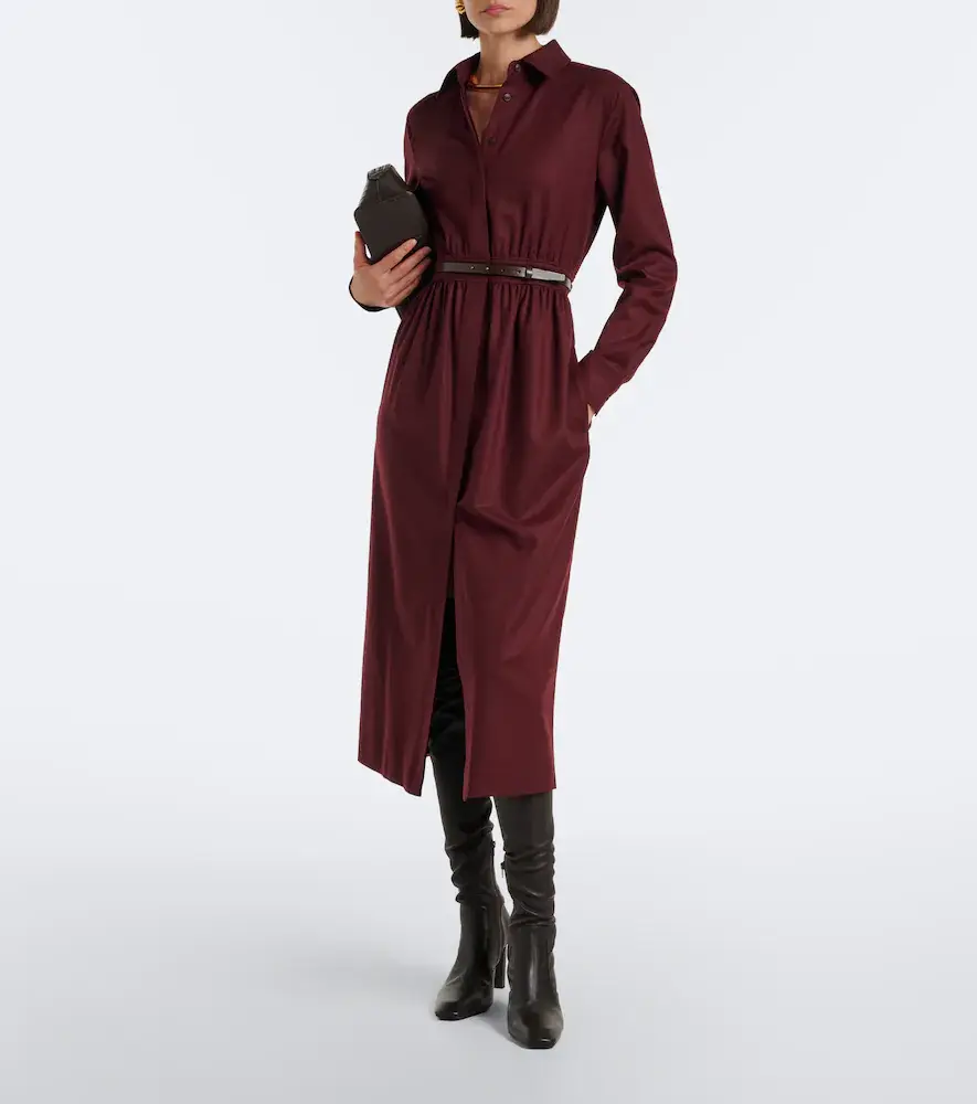 Max Mara Belted wool-blend shirt dress | Thumbnail 3