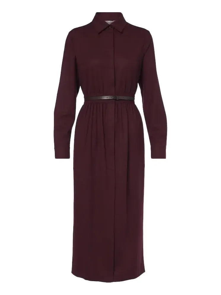 Belted wool-blend shirt dress Belted wool-blend shirt dress