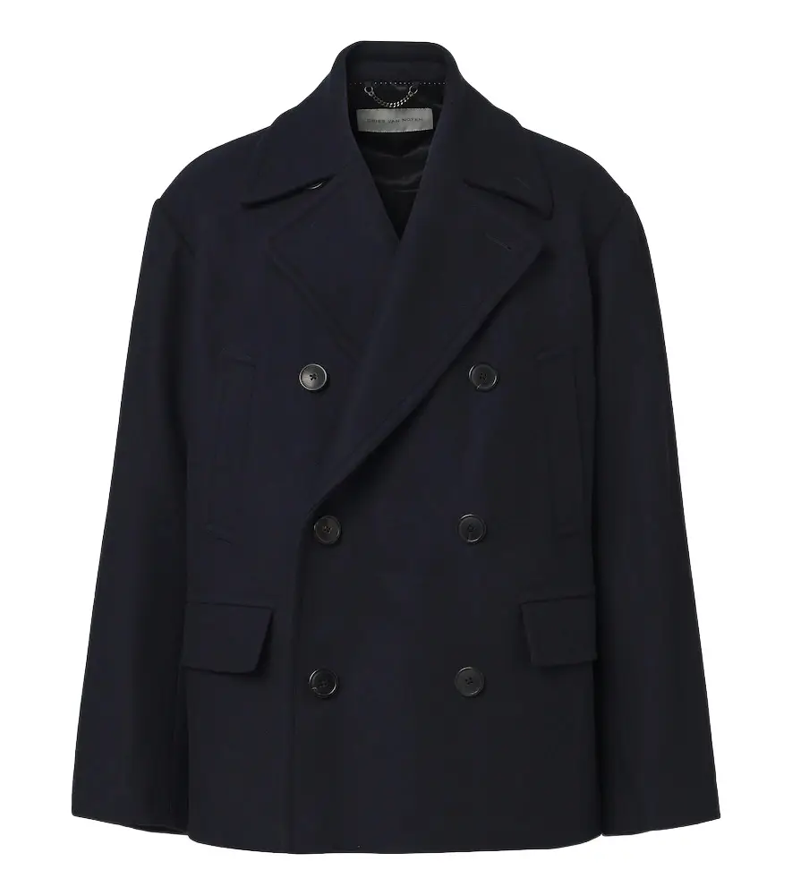 Dries Van Noten Double-breasted wool-blend jacket