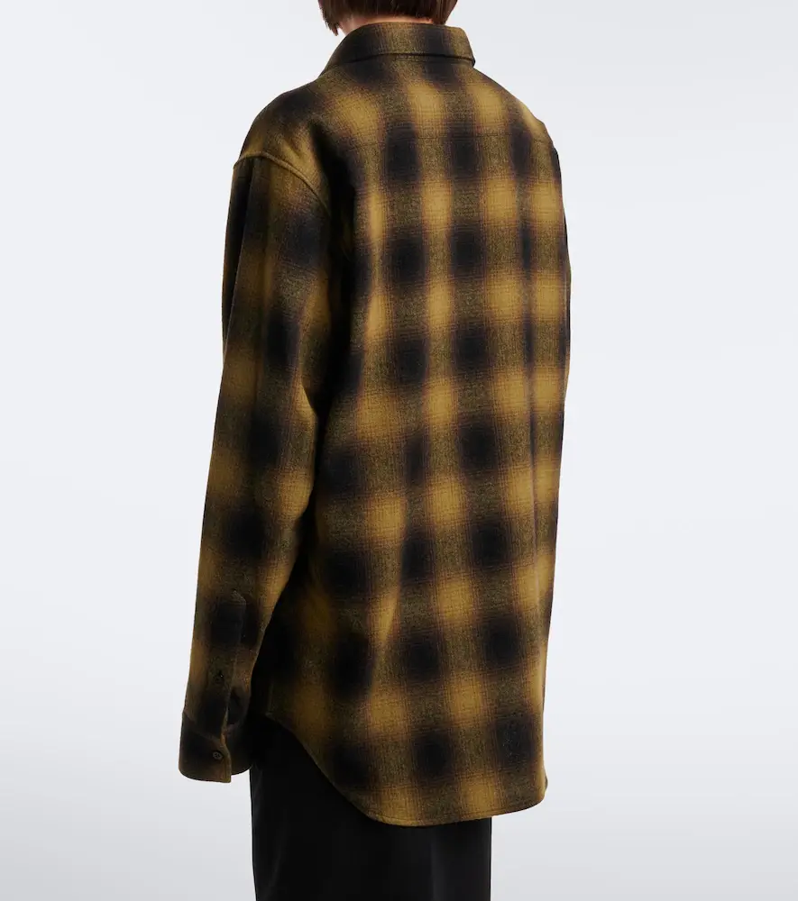 Balenciaga Checked wool-blend flannel overshirt | Thumbnail 3 Balenciaga Checked wool-blend flannel overshirt | Thumbnail 3