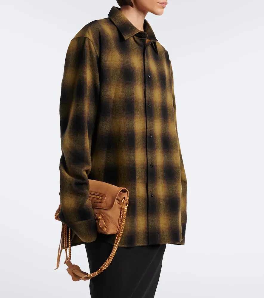 Balenciaga Checked wool-blend flannel overshirt | Thumbnail 5 Balenciaga Checked wool-blend flannel overshirt | Thumbnail 5