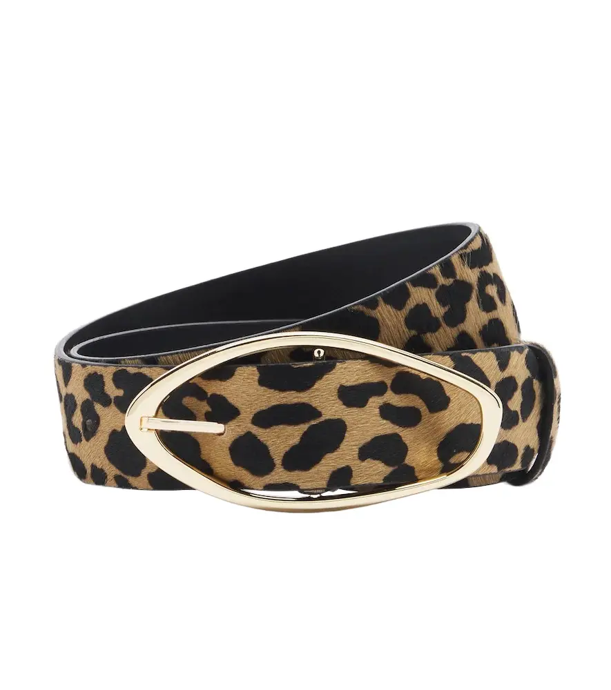 AMANU Grumeti leopard-print calf hair belt