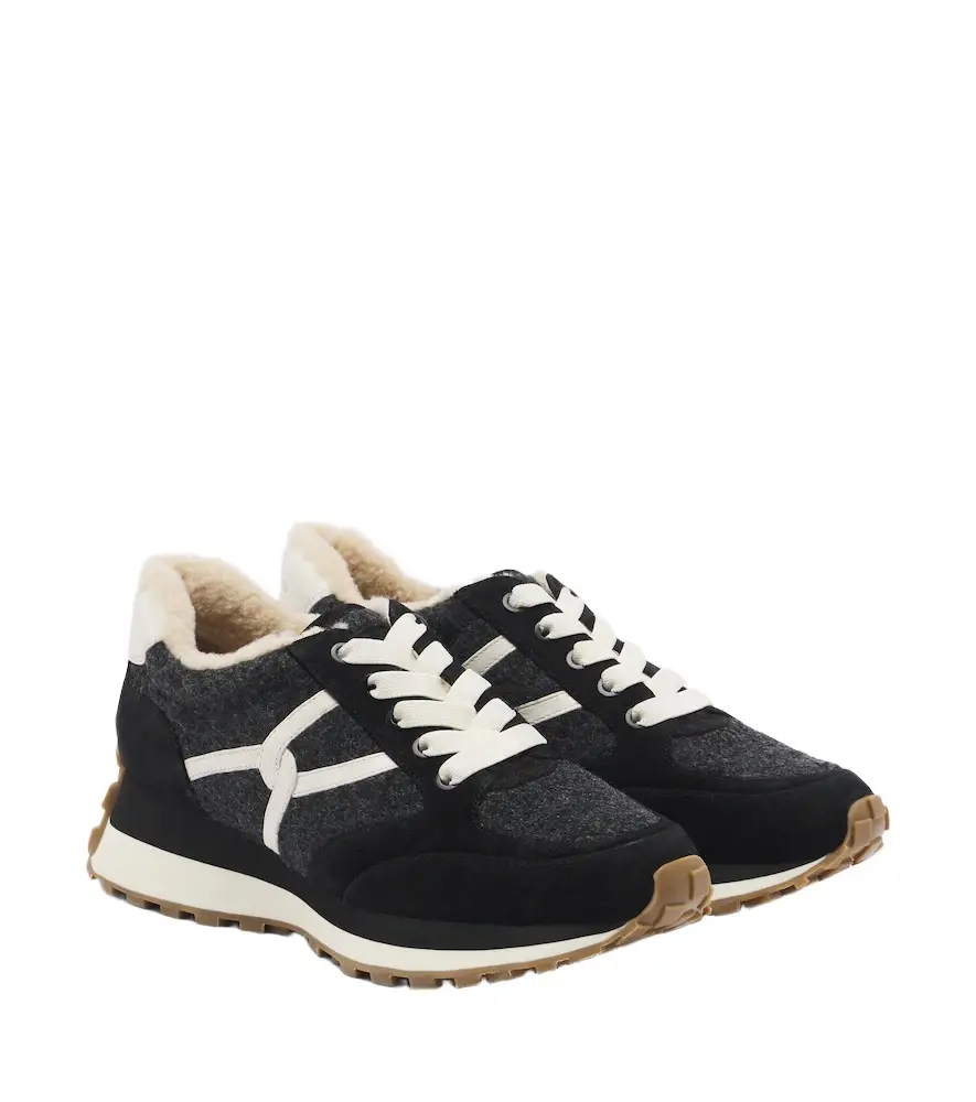 Valentina suede-trimmed sneakers Valentina suede-trimmed sneakers