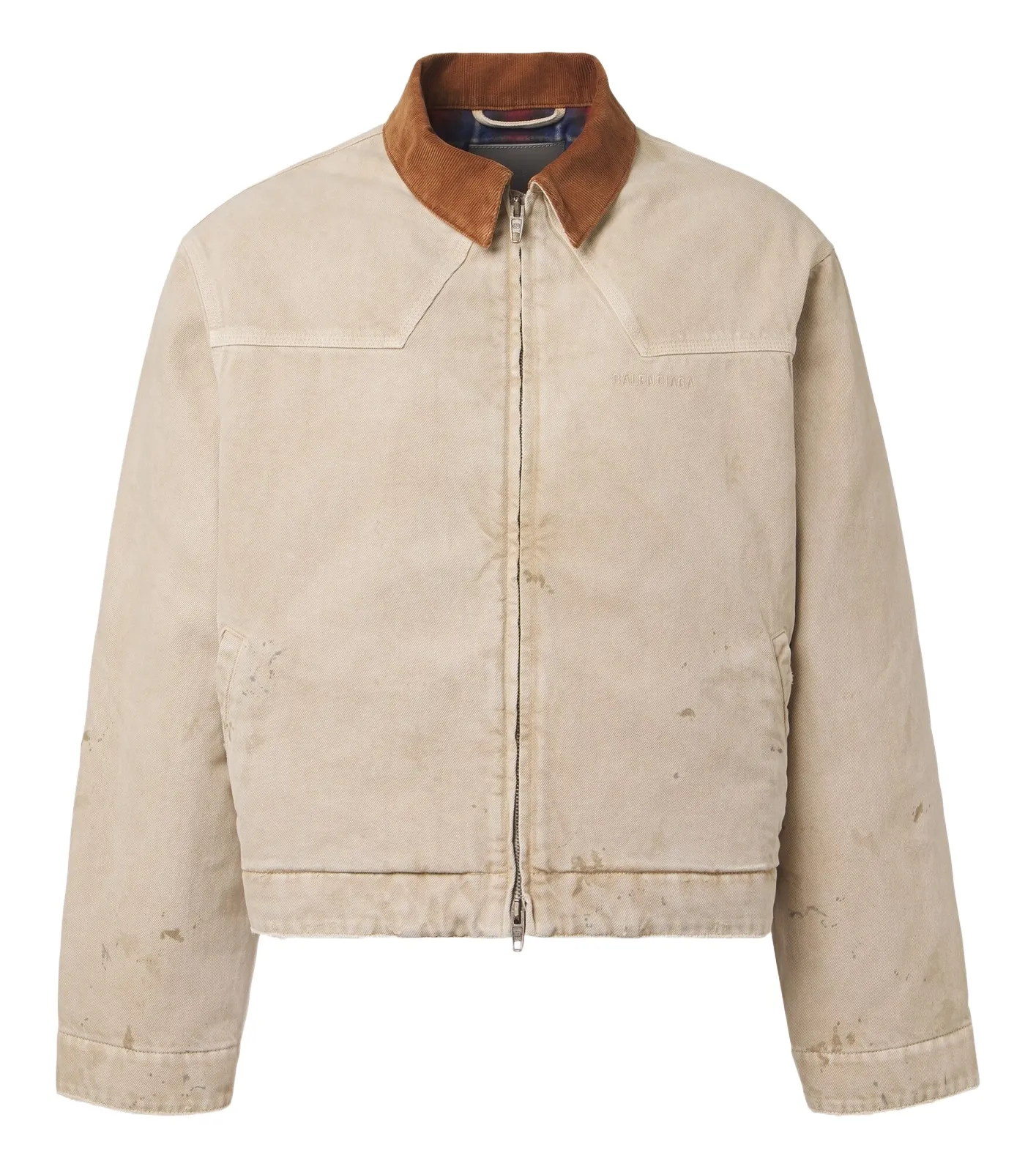 Balenciaga Corduroy-trimmed cotton jacket