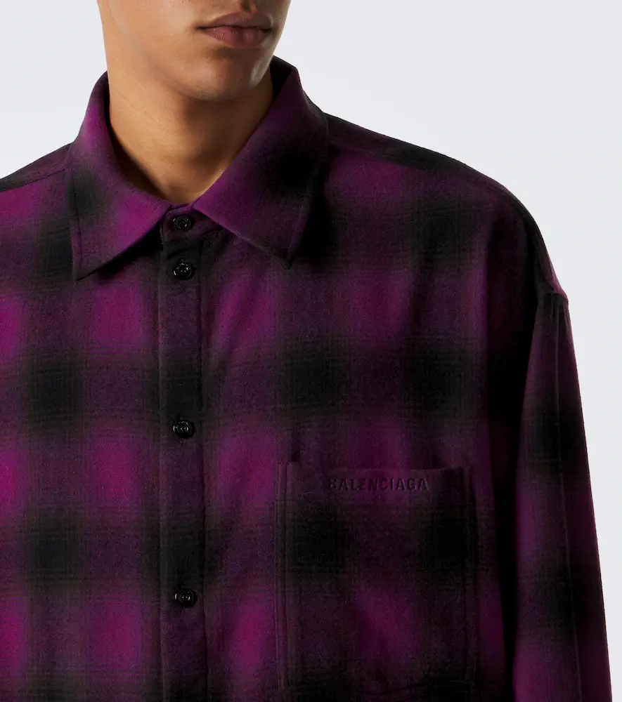Balenciaga Checked wool-blend overshirt | Thumbnail 6 Balenciaga Checked wool-blend overshirt | Thumbnail 6