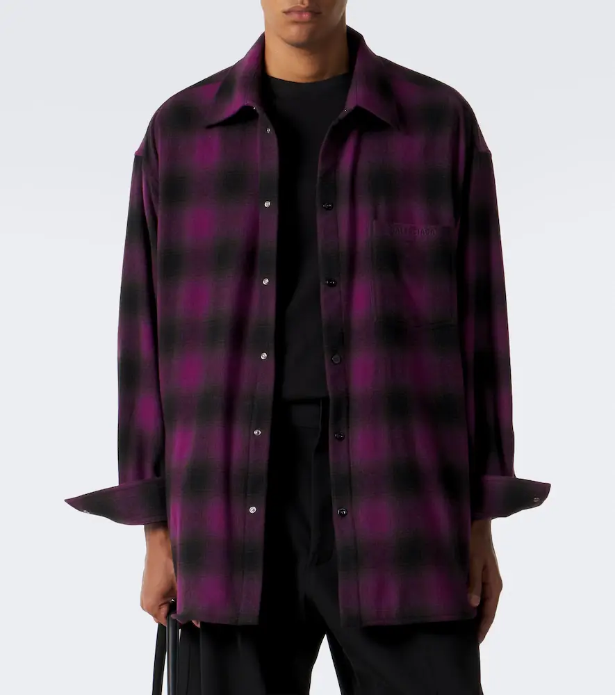 Balenciaga Checked wool-blend overshirt | Thumbnail 7 Balenciaga Checked wool-blend overshirt | Thumbnail 7