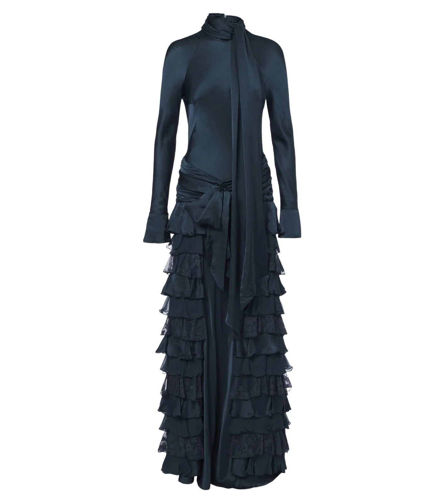 Valiant ruffled silk satin and chiffon gown Valiant ruffled silk satin and chiffon gown