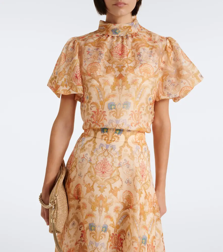 Zimmermann Valiant printed linen and silk top | Thumbnail 5 Zimmermann Valiant printed linen and silk top | Thumbnail 5
