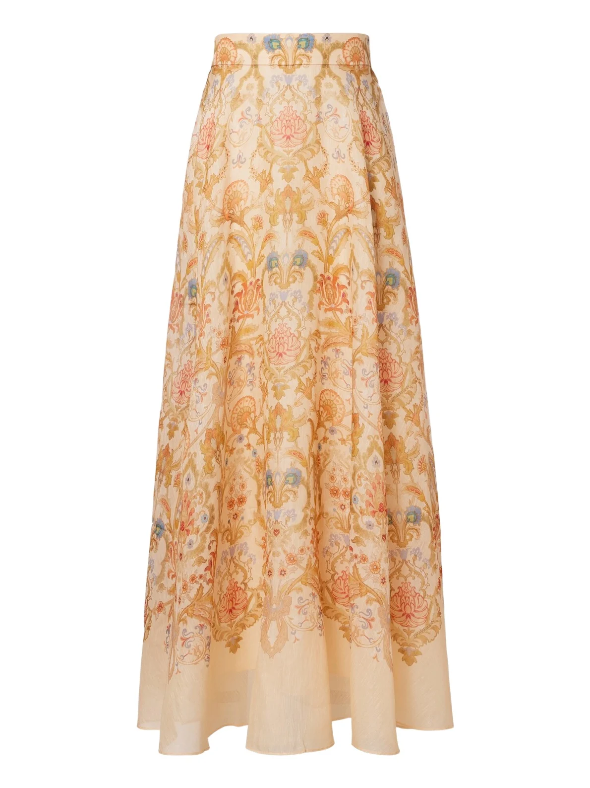 Valiant printed linen and silk maxi skirt