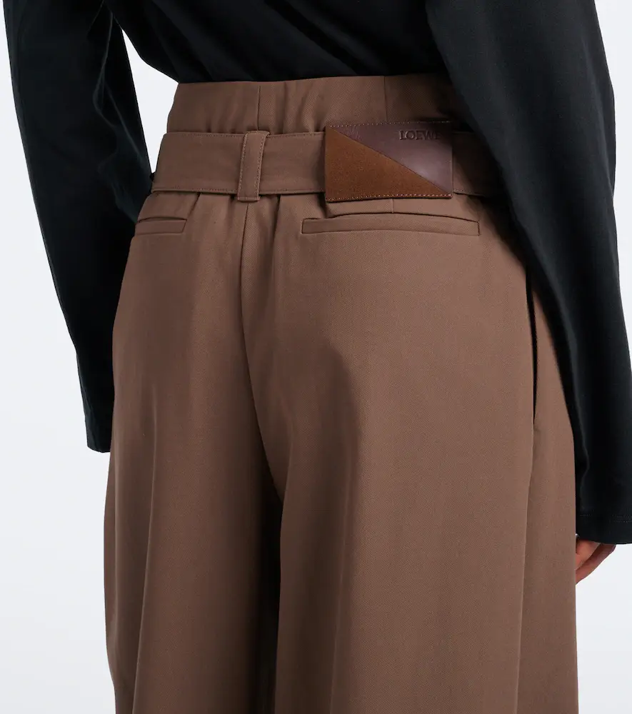 Loewe Belted draped cotton wide-leg pants | Thumbnail 3 Loewe Belted draped cotton wide-leg pants | Thumbnail 3