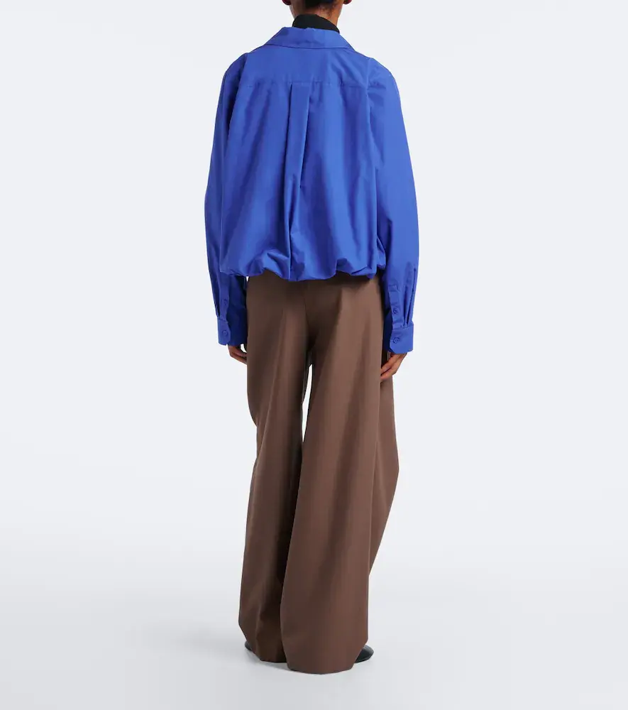 Loewe Belted draped cotton wide-leg pants | Thumbnail 4 Loewe Belted draped cotton wide-leg pants | Thumbnail 4