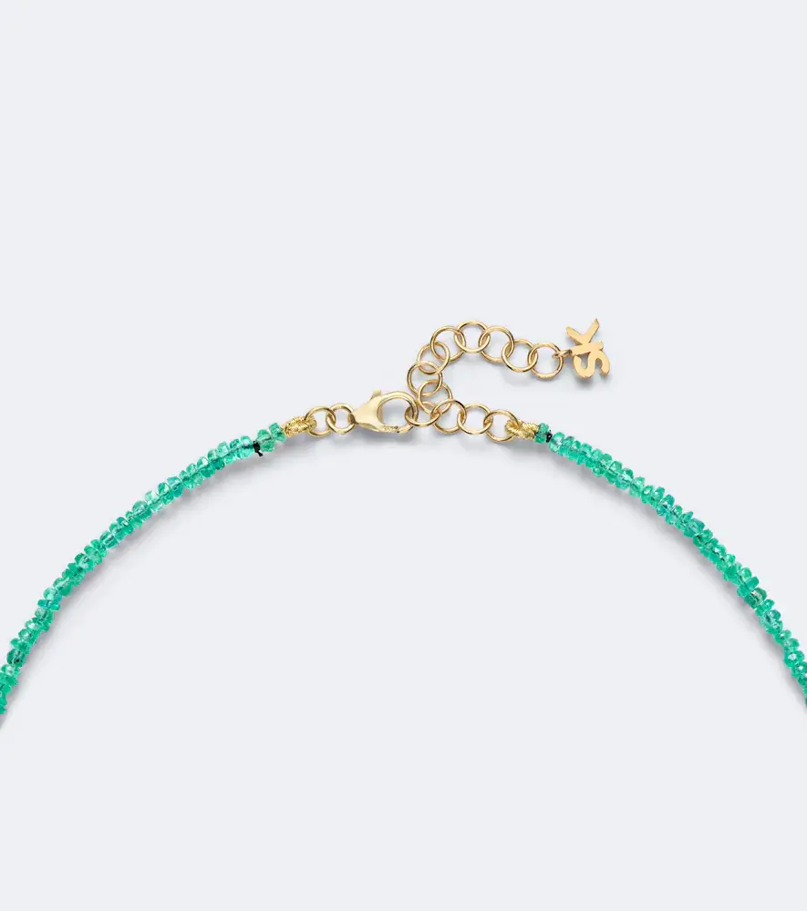 Suzanne Kalan Infinite 18kt gold beaded necklace with emeralds and diamonds | Thumbnail 2 Suzanne Kalan Infinite 18kt gold beaded necklace with emeralds and diamonds | Thumbnail 2
