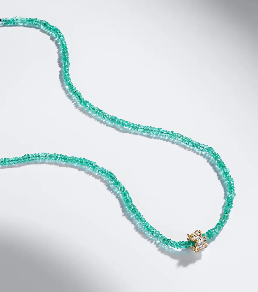 Suzanne Kalan Infinite 18kt gold beaded necklace with emeralds and diamonds | Thumbnail 6 Suzanne Kalan Infinite 18kt gold beaded necklace with emeralds and diamonds | Thumbnail 6