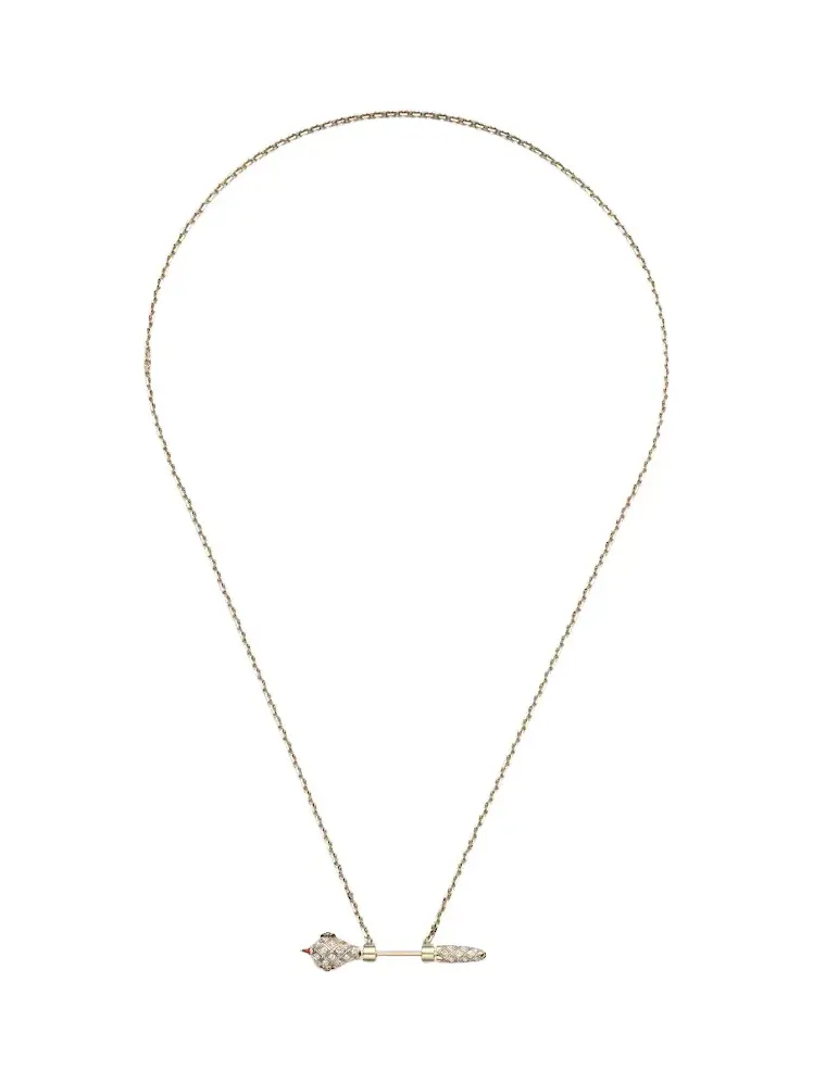 Yvonne Léon Python 9kt gold and enamel pendant necklace with diamonds Yvonne Léon Python 9kt gold and enamel pendant necklace with diamonds