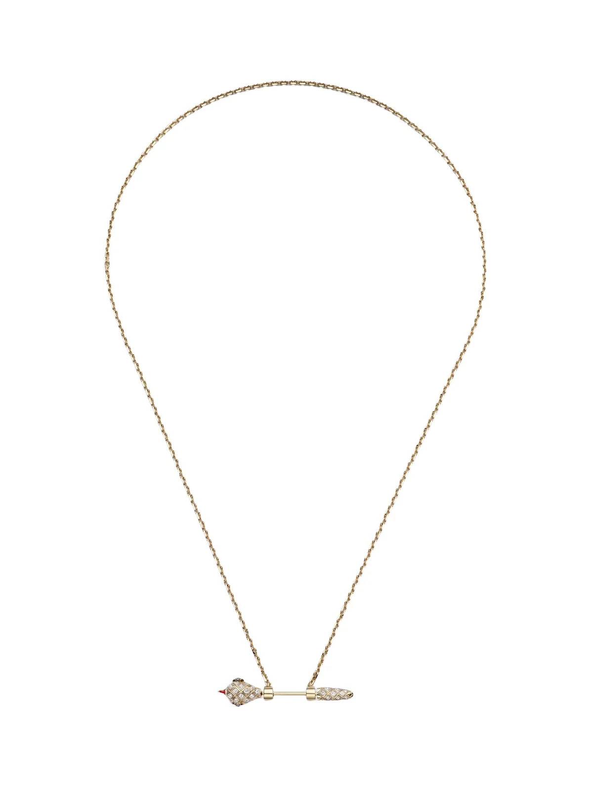 Yvonne Léon Python 9kt gold and enamel pendant necklace with diamonds Yvonne Léon Python 9kt gold and enamel pendant necklace with diamonds