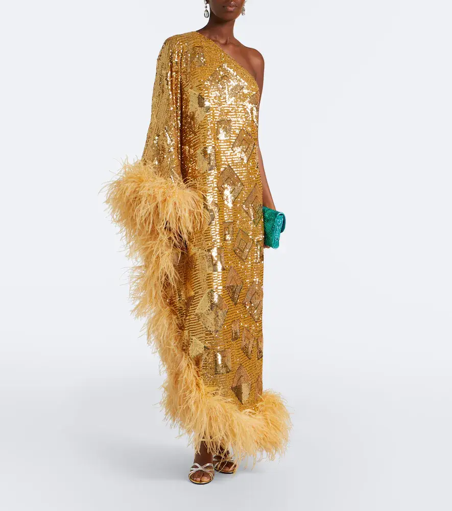 Taller Marmo Feather-trimmed sequined gown | Thumbnail 2 Taller Marmo Feather-trimmed sequined gown | Thumbnail 2