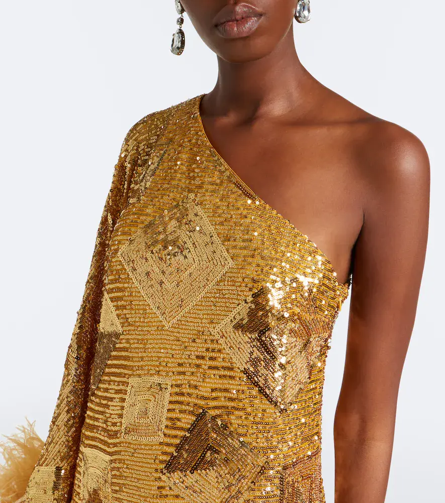 Taller Marmo Feather-trimmed sequined gown | Thumbnail 3 Taller Marmo Feather-trimmed sequined gown | Thumbnail 3