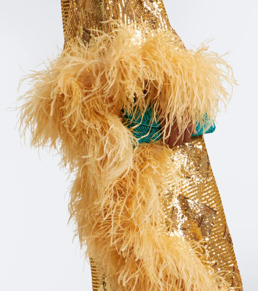 Taller Marmo Feather-trimmed sequined gown | Thumbnail 4 Taller Marmo Feather-trimmed sequined gown | Thumbnail 4