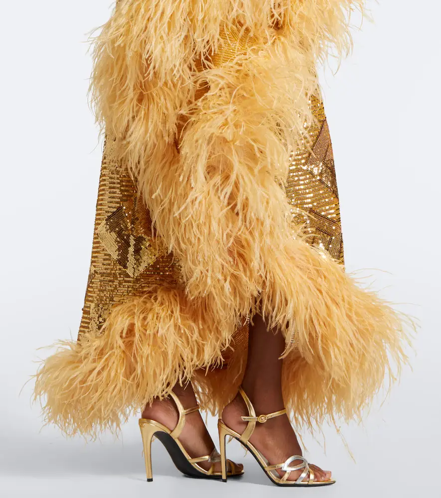 Taller Marmo Feather-trimmed sequined gown | Thumbnail 5 Taller Marmo Feather-trimmed sequined gown | Thumbnail 5