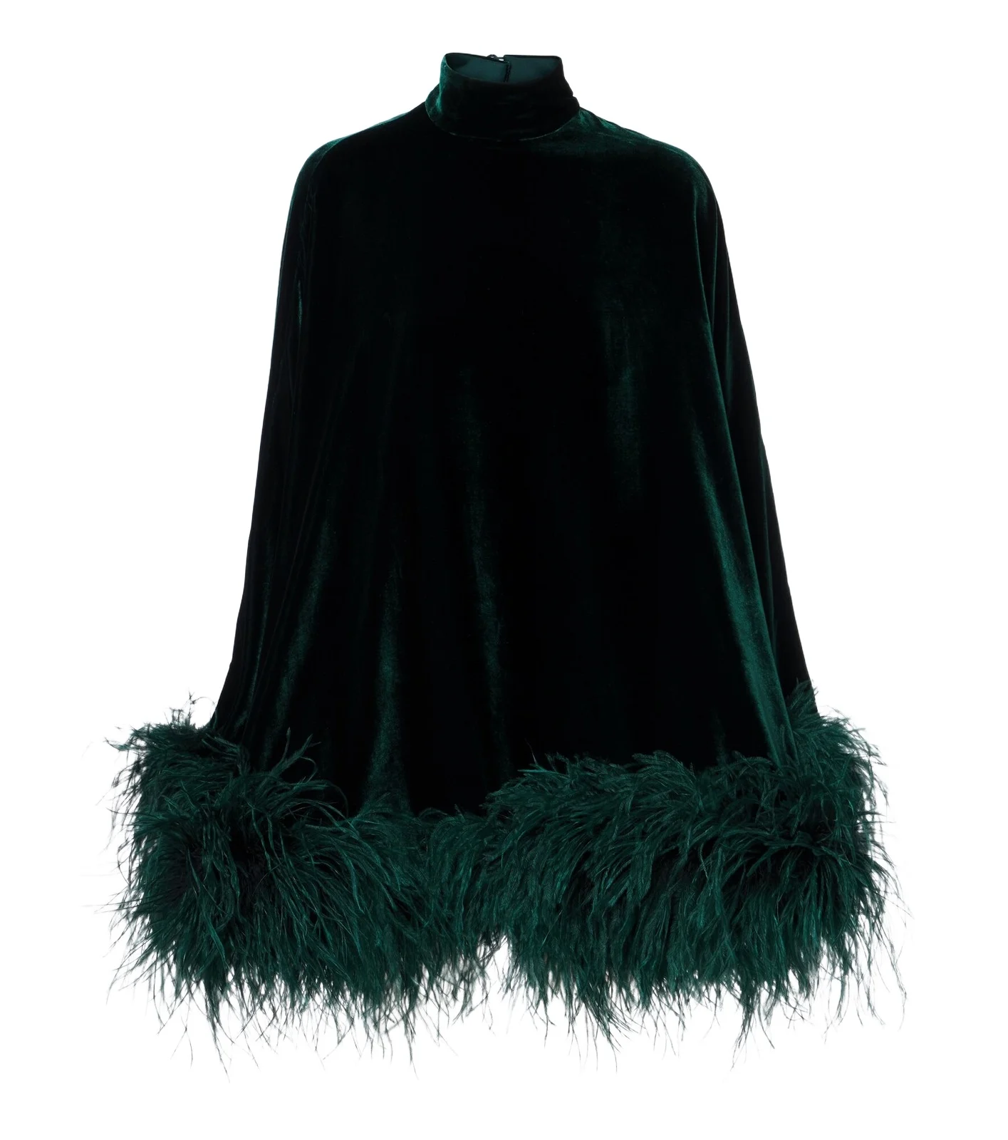 Taller Marmo Vegas feather-trimmed velvet kaftan