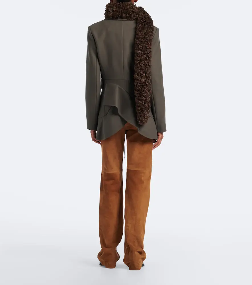 Nili Lotan Joan suede straight pants | Thumbnail 2 Nili Lotan Joan suede straight pants | Thumbnail 2