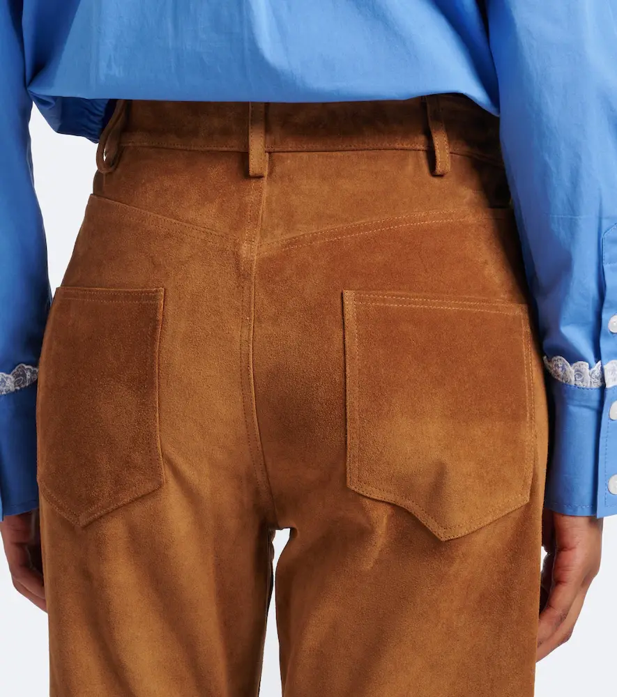 Nili Lotan Joan suede straight pants | Thumbnail 5 Nili Lotan Joan suede straight pants | Thumbnail 5