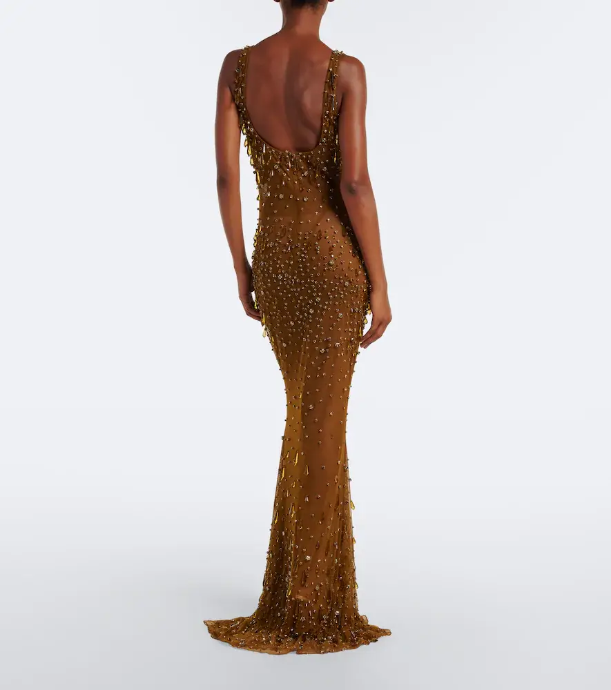 Retrofête Retrofête Zanie crystal-embellished gown | Thumbnail 3 Retrofête Retrofête Zanie crystal-embellished gown | Thumbnail 3