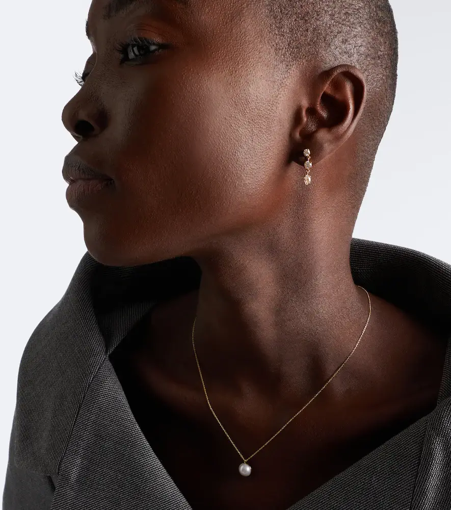 Sophie Bille Brahe Amis Ovale 18kt gold drop earrings with diamonds | Thumbnail 4