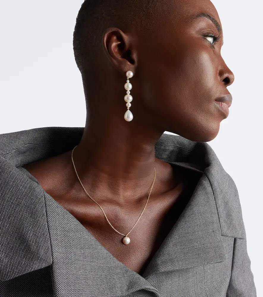 Sophie Bille Brahe Amis de Lucia 14kt gold drop earrings with pearls | Thumbnail 4