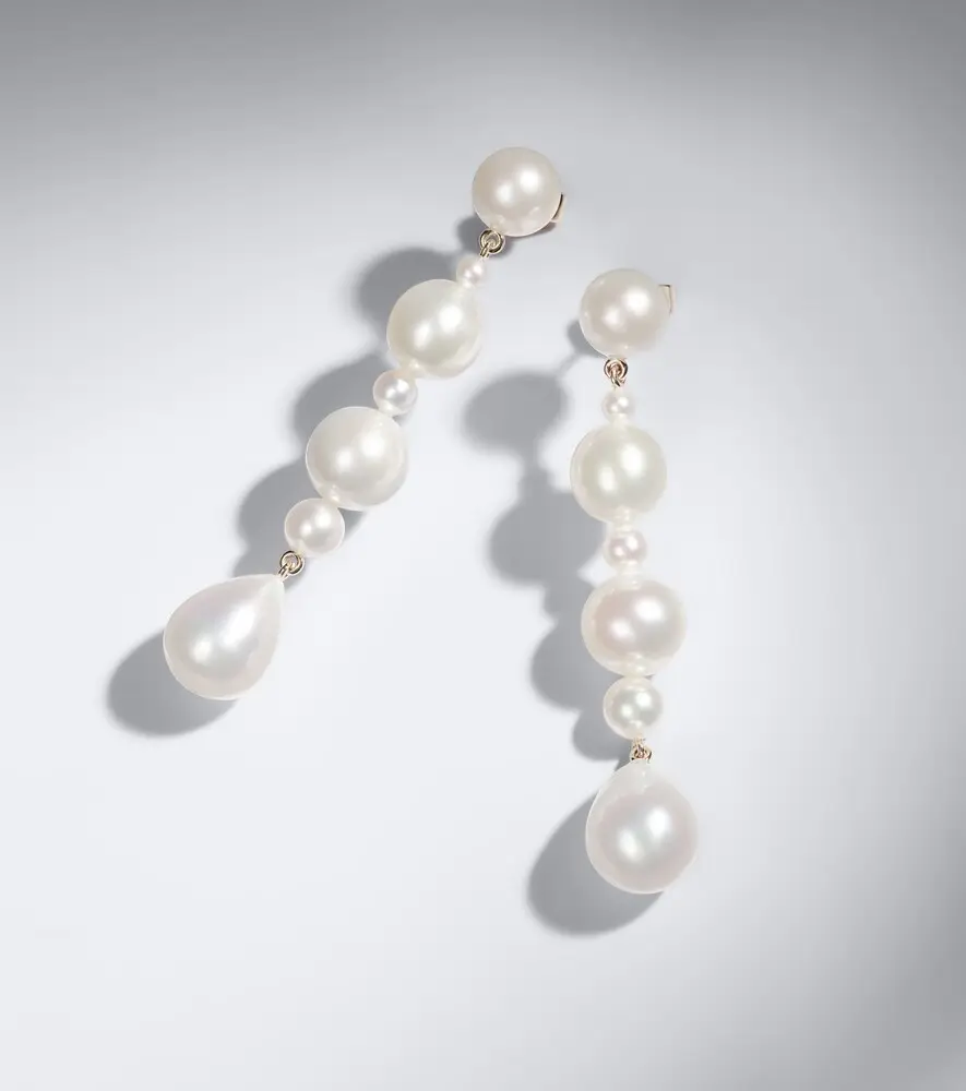 Sophie Bille Brahe Amis de Lucia 14kt gold drop earrings with pearls | Thumbnail 5