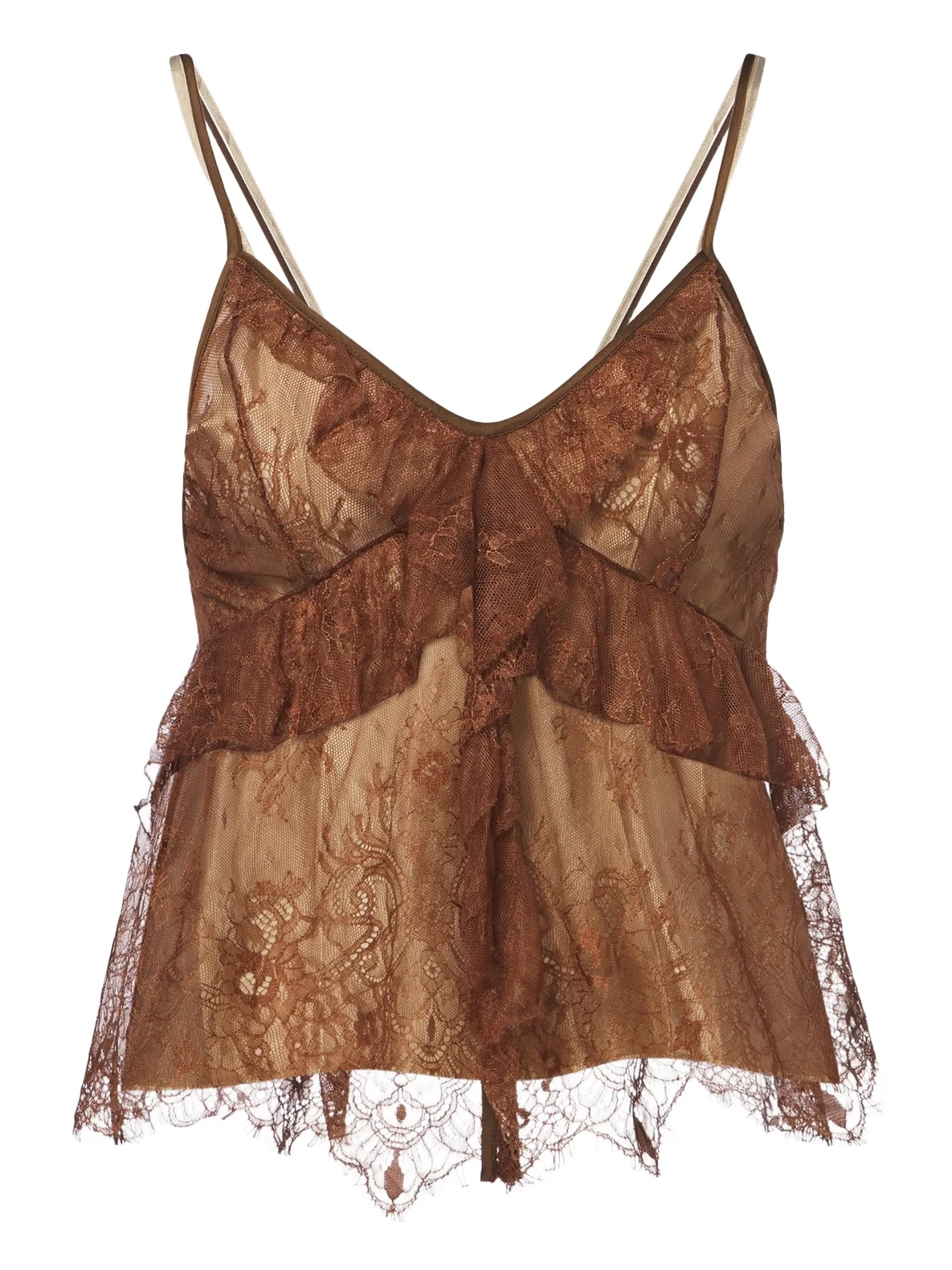 Ruffled lace camisole