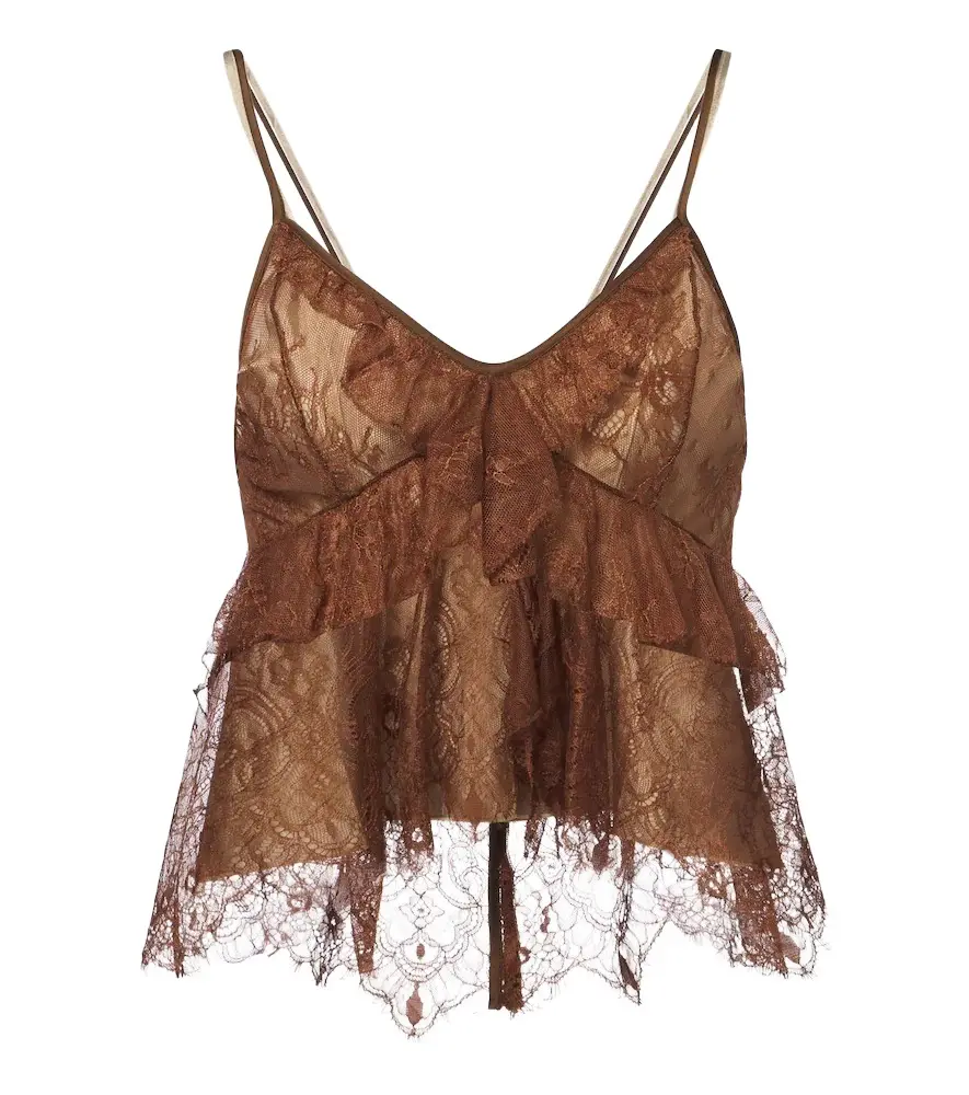 Ruffled lace camisole
