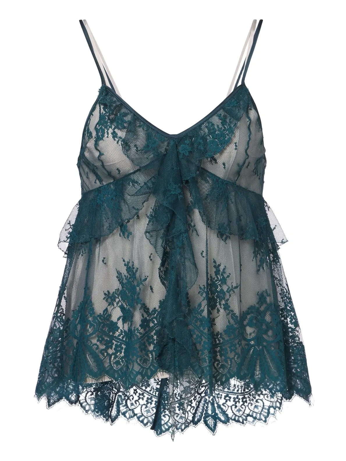 Ruffled lace camisole