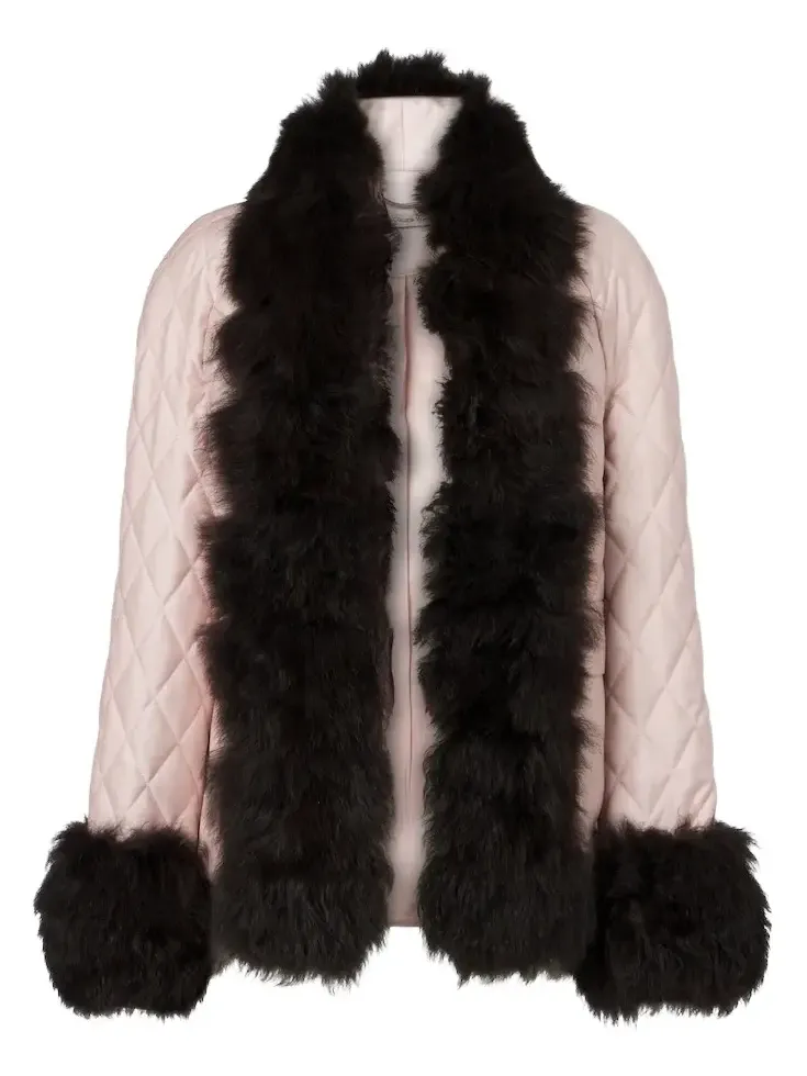 Quilted shearling-trimmed coat Quilted shearling-trimmed coat
