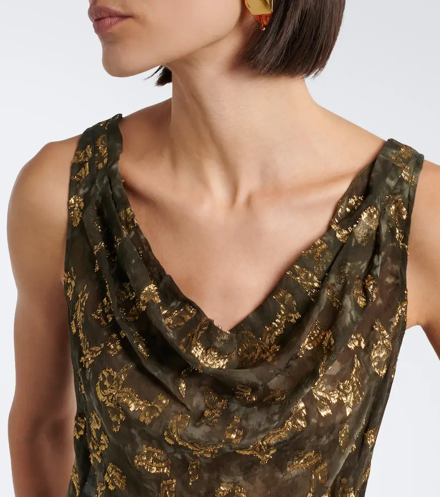 Jacques Wei Embellished silk-blend top | Thumbnail 3