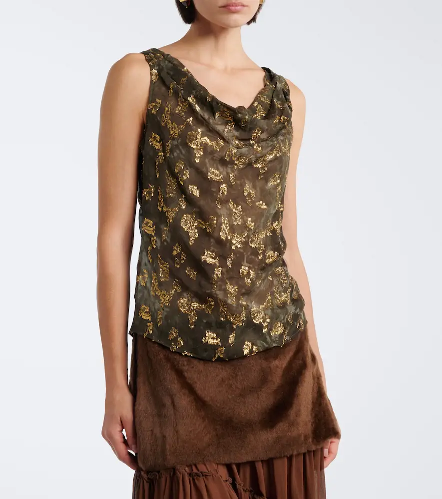 Jacques Wei Embellished silk-blend top | Thumbnail 5