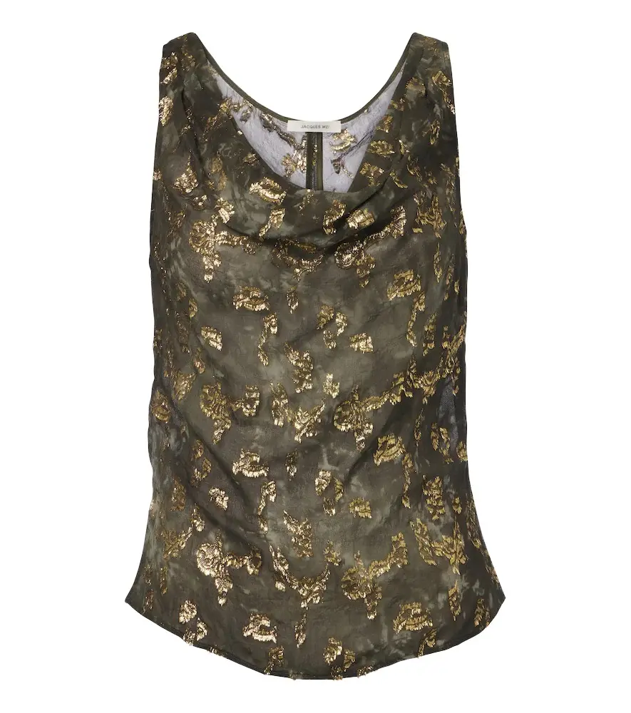 Embellished silk-blend top Embellished silk-blend top
