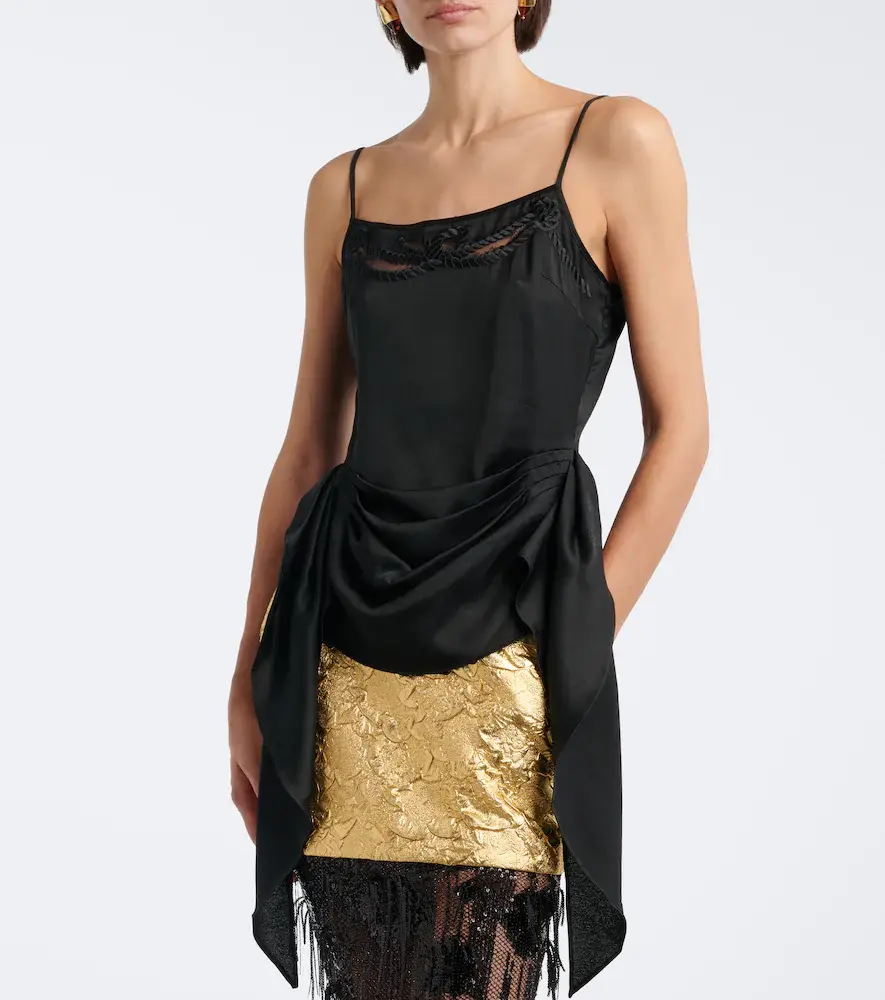 Jacques Wei Embroidered draped satin camisole | Thumbnail 3 Jacques Wei Embroidered draped satin camisole | Thumbnail 3