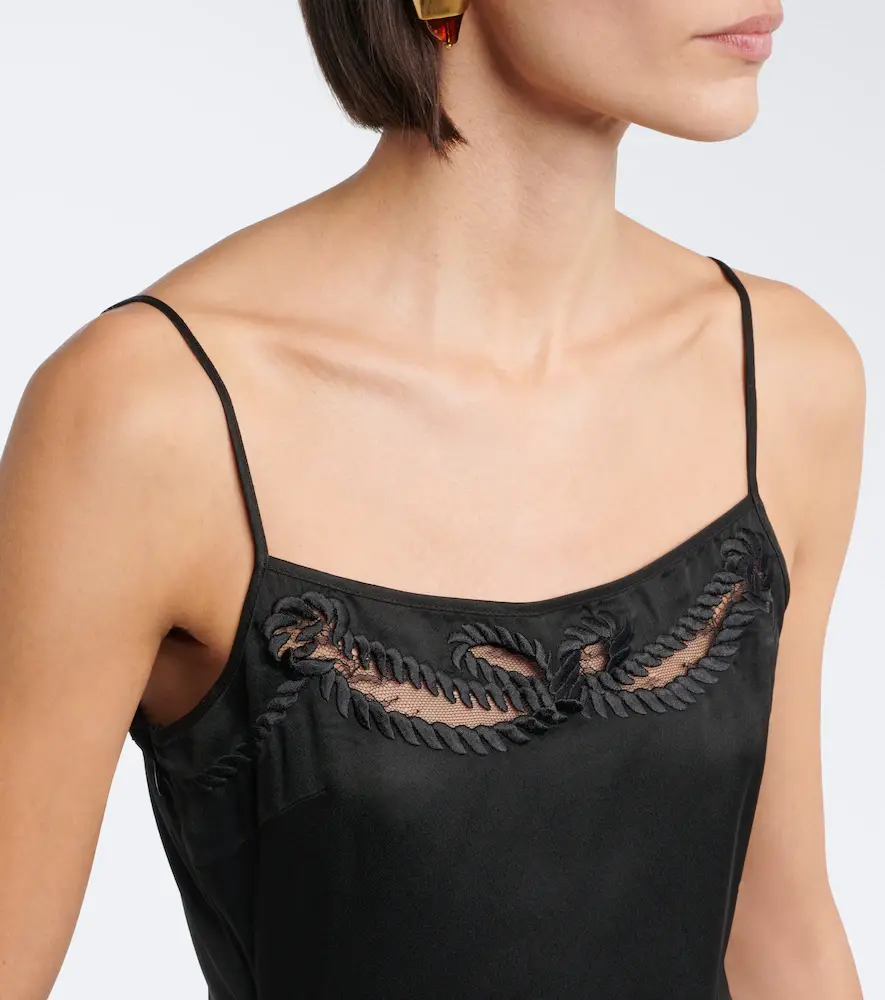 Jacques Wei Embroidered draped satin camisole | Thumbnail 5 Jacques Wei Embroidered draped satin camisole | Thumbnail 5