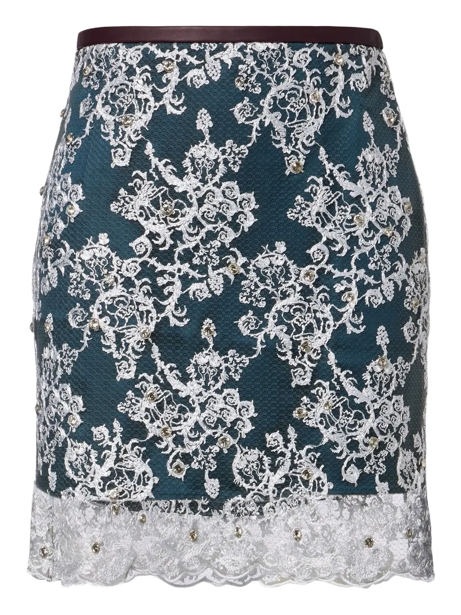 Embellished lace miniskirt Embellished lace miniskirt
