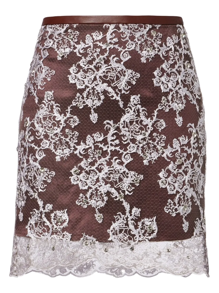 Jacques Wei Embellished lace miniskirt