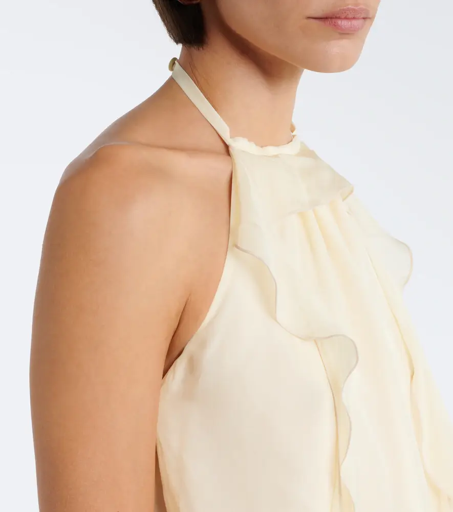 Jacques Wei Ruffled chiffon halterneck top | Thumbnail 7 Jacques Wei Ruffled chiffon halterneck top | Thumbnail 7