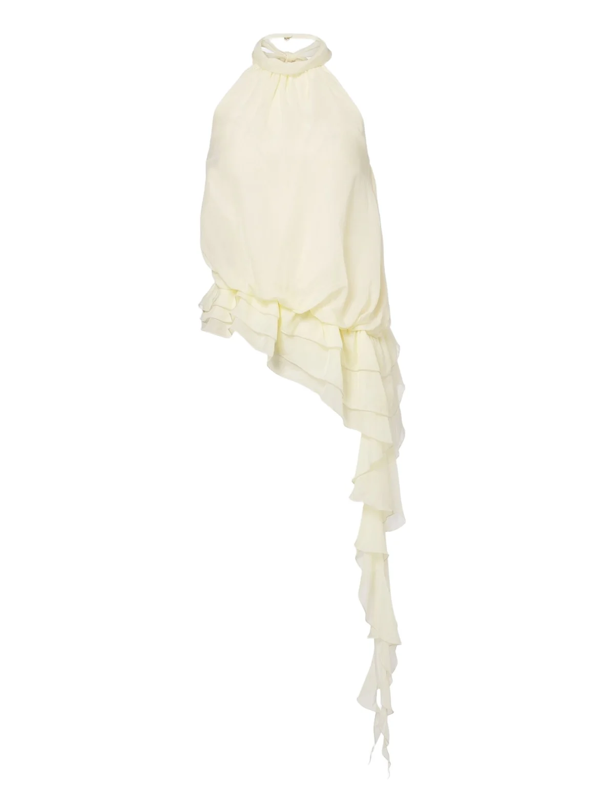 Jacques Wei Ruffled chiffon halterneck top
