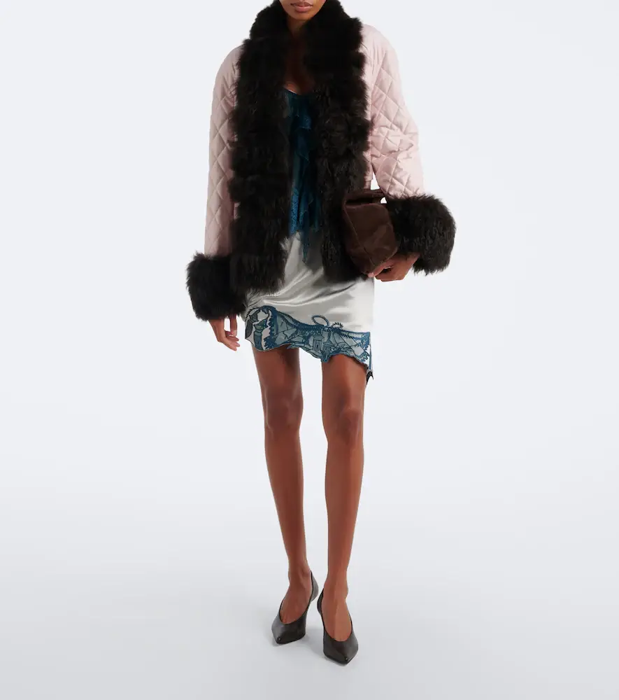 Jacques Wei Embroidered satin miniskirt | Thumbnail 3