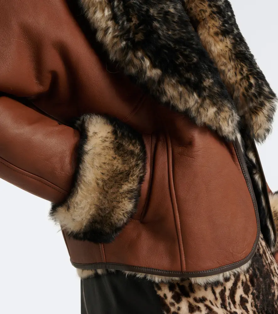 Jacques Wei Shearling-trimmed leather jacket | Thumbnail 2