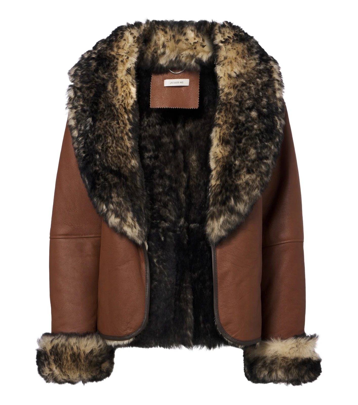 Shearling-trimmed leather jacket Shearling-trimmed leather jacket